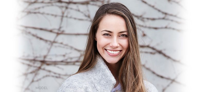 Model Smiling With Straight Healthy Teeth